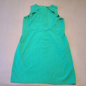 Ann Taylor Sleeveless Dress Size 18 Green Knee Length Zip Back